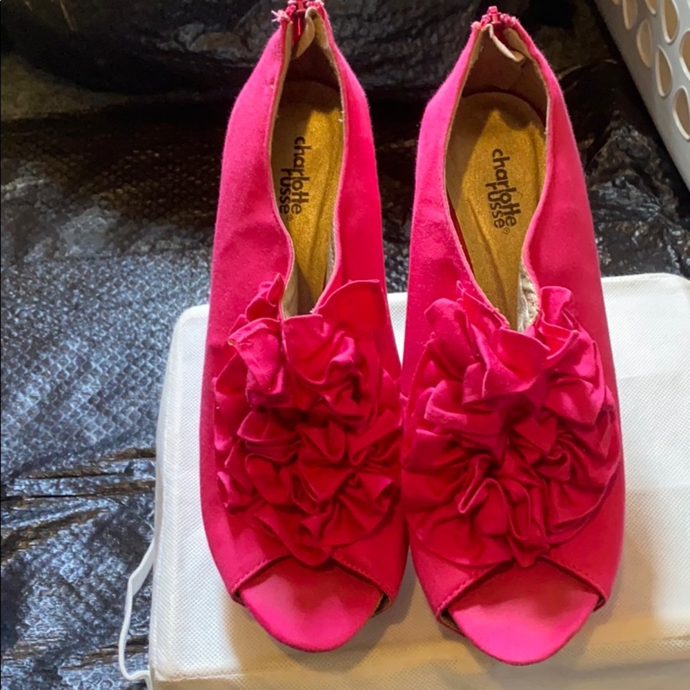 Hot pink  open toed heels